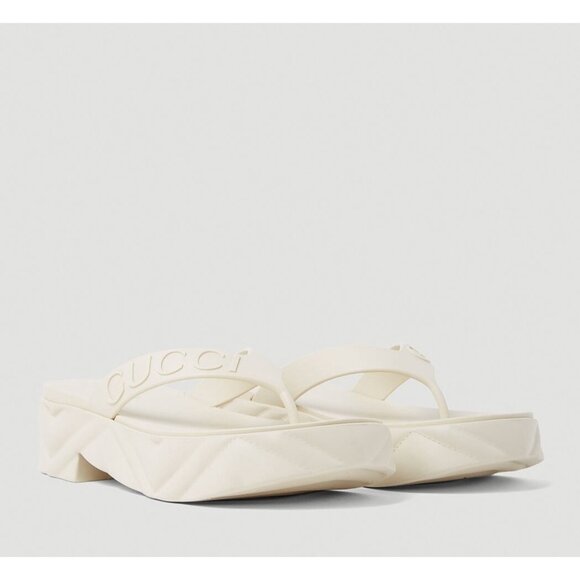 NEW WOMEN'S THONG PLATFORM SANDALS SHOES SZ 41 White - Picture 1 of 8